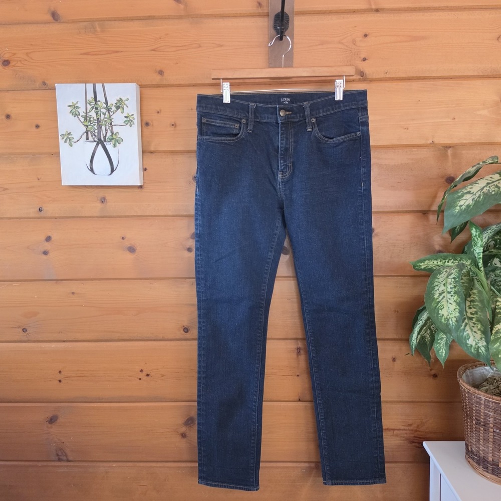 J. Crew Flex Slim Fit Straight Leg Stretch Dark Wash Jeans L0170 Prep Classic 34